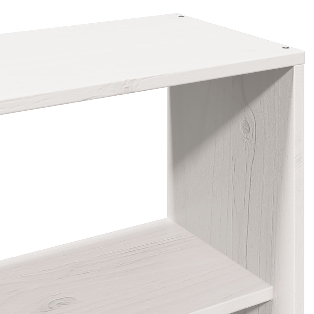 Krevet s regalom z knjige bez madraca bijeli 140x190cm borovina