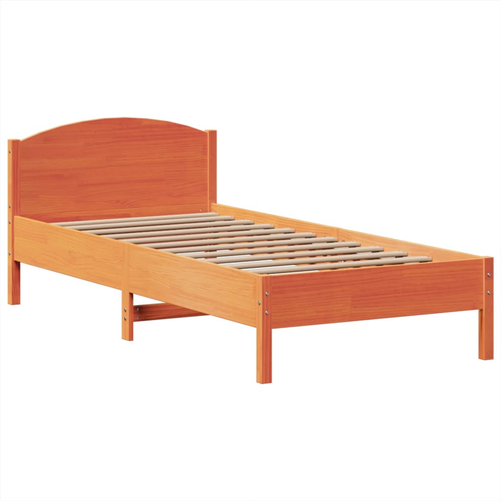 Krevet s regalom za knjige bez madraca 100 x 200 cm od borovine