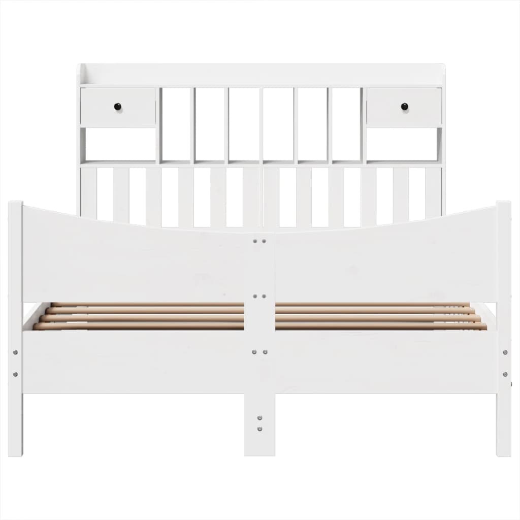 Okvir kreveta bez madraca bijeli 150x200 cm od masivne borovine