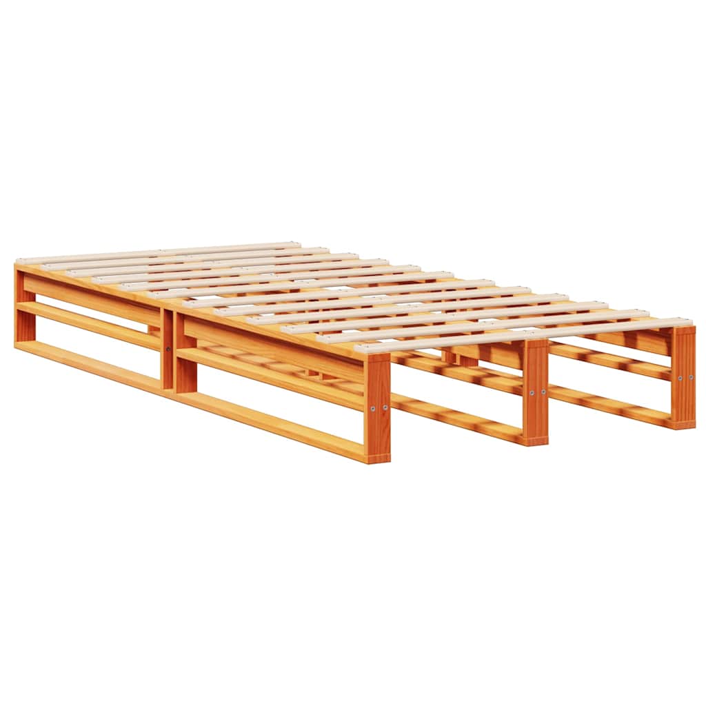 Krevet s regalom za knjige bez madraca 100x200 cm masivno drvo
