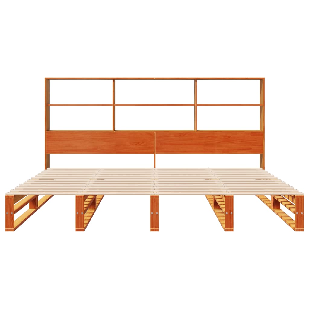 Krevet s regalom za knjige bez madraca 180x200 cm masivno drvo