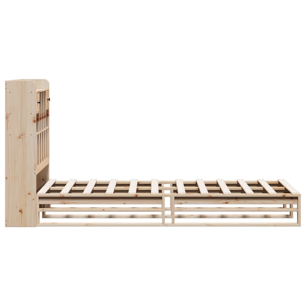 Krevet s regalom za knjige bez madraca 100 x 200 cm od borovine