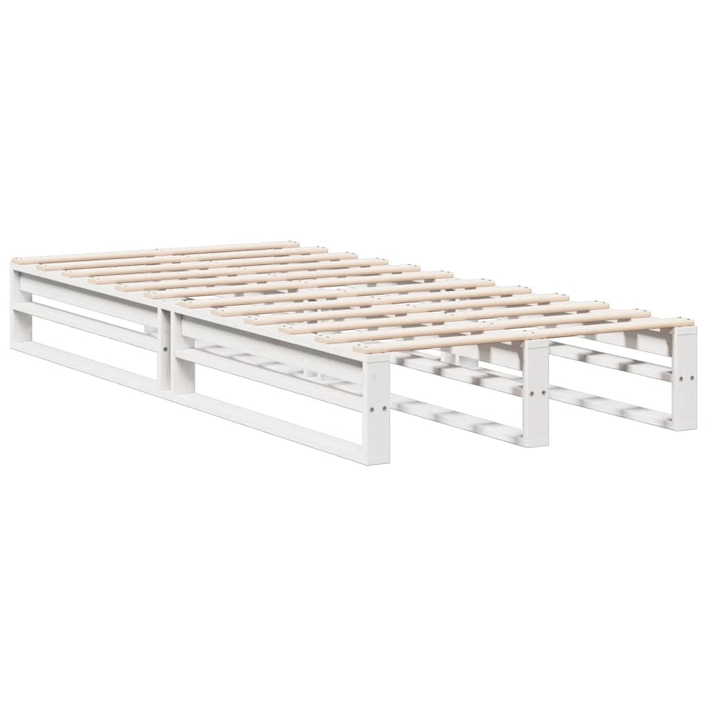 Krevet s regalom za knjige bez madraca bijeli 75x190cm borovina