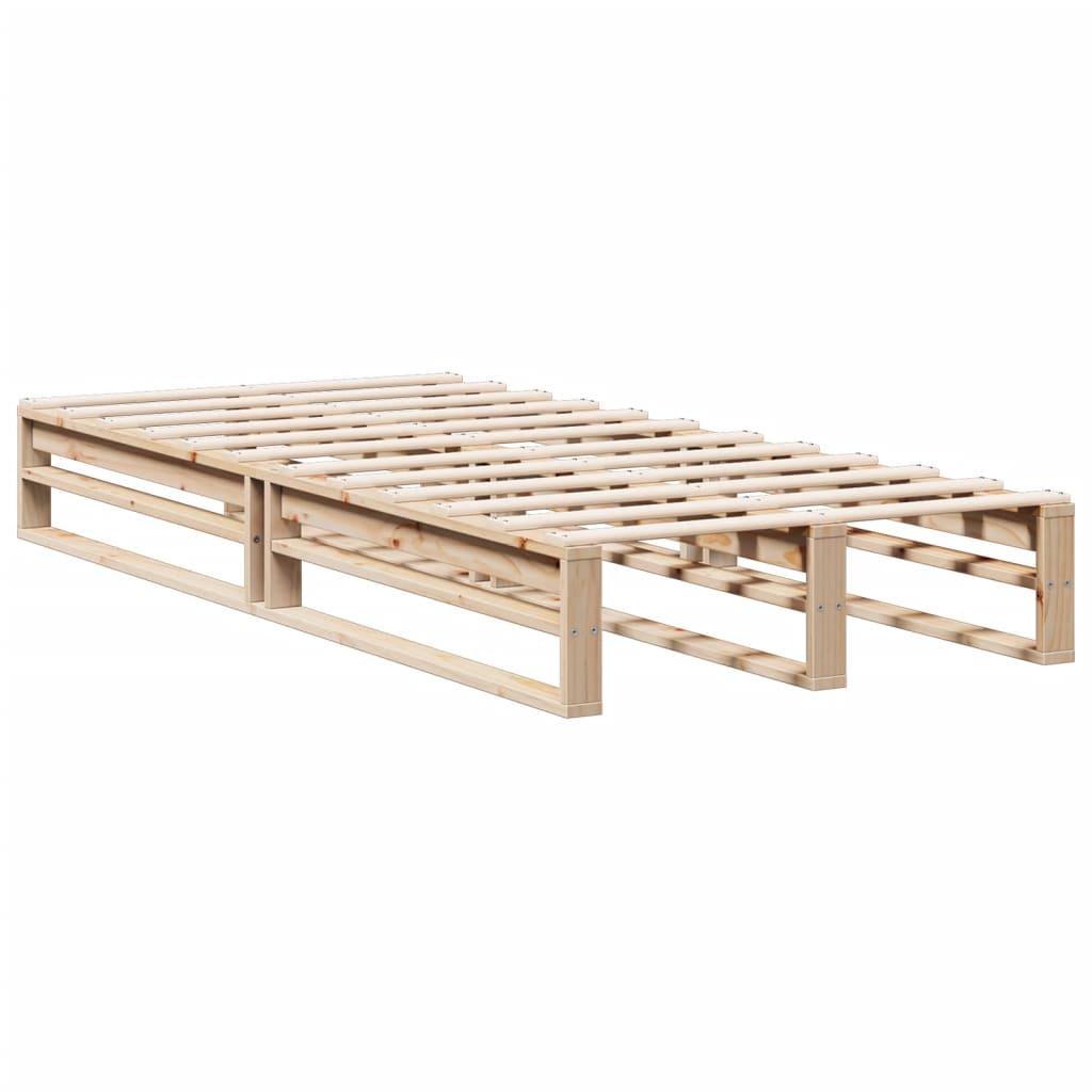 Krevet s regalom za knjige bez madraca 90x190 cm od borovine