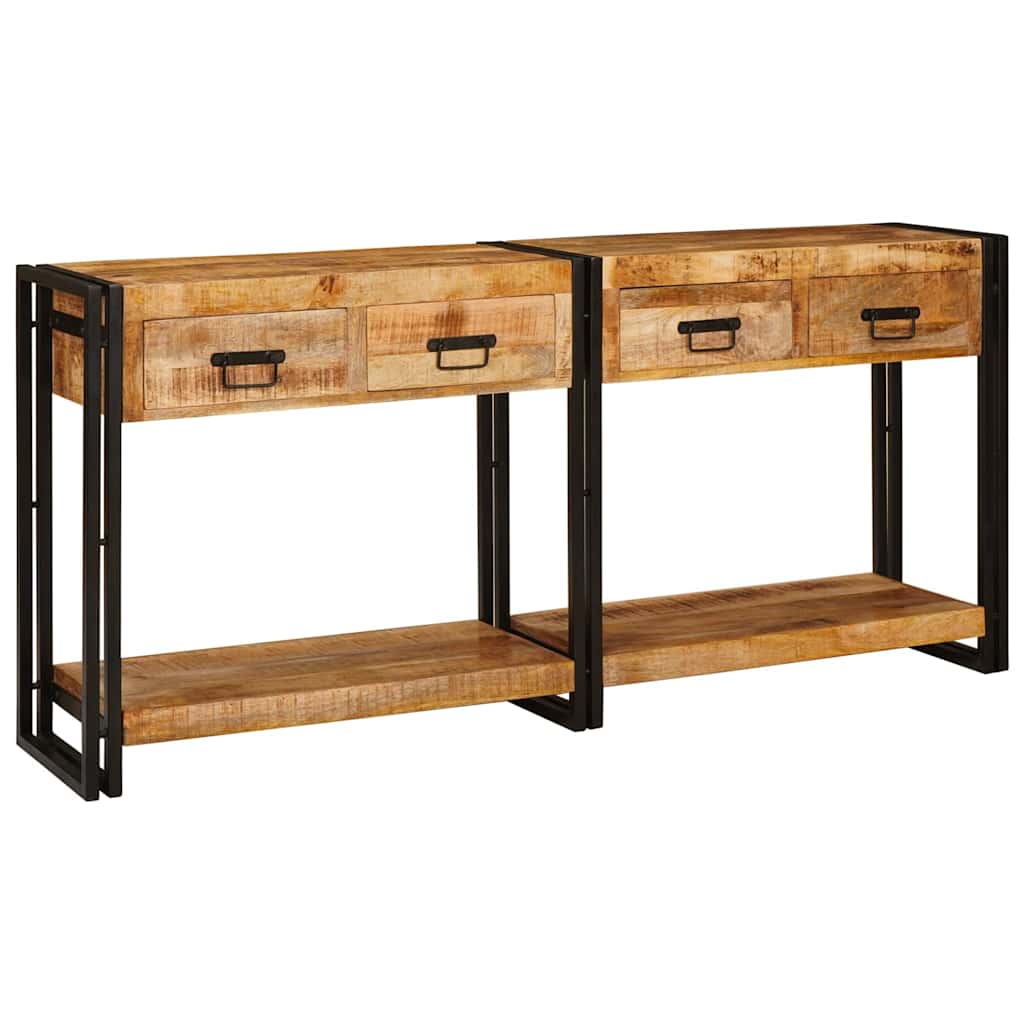 Konzolni stolovi 2 pcs Smeđa 161 x 33 x 75 cm Čvrsto drvo manga