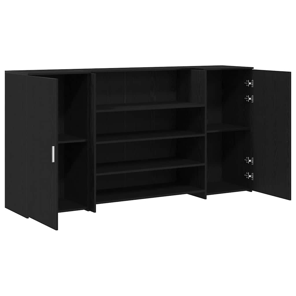 Recepcijski stol crni hrast 200x50x103,5 cm inženjerski drvo