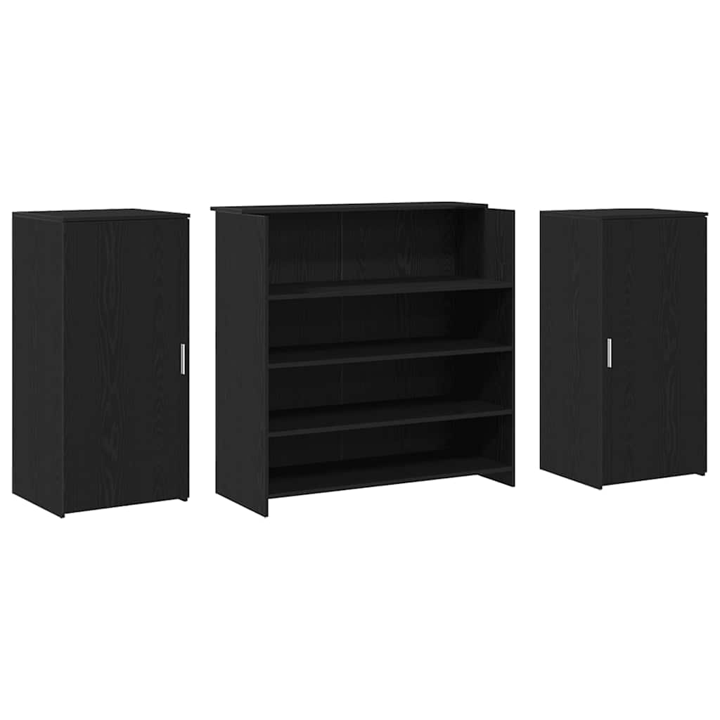 Recepcijski stol crni hrast 200x50x103,5 cm inženjerski drvo