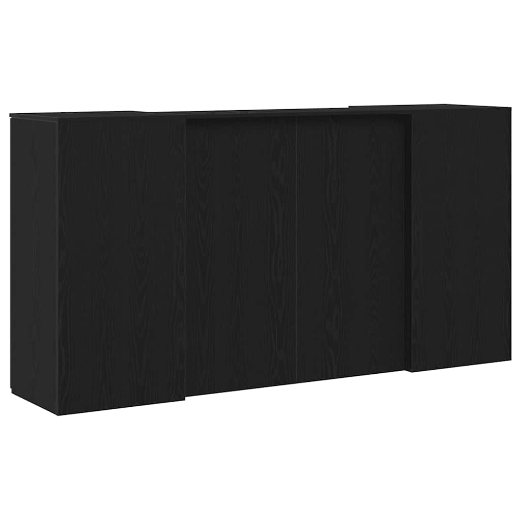 Recepcijski stol crni hrast 200x50x103,5 cm inženjerski drvo