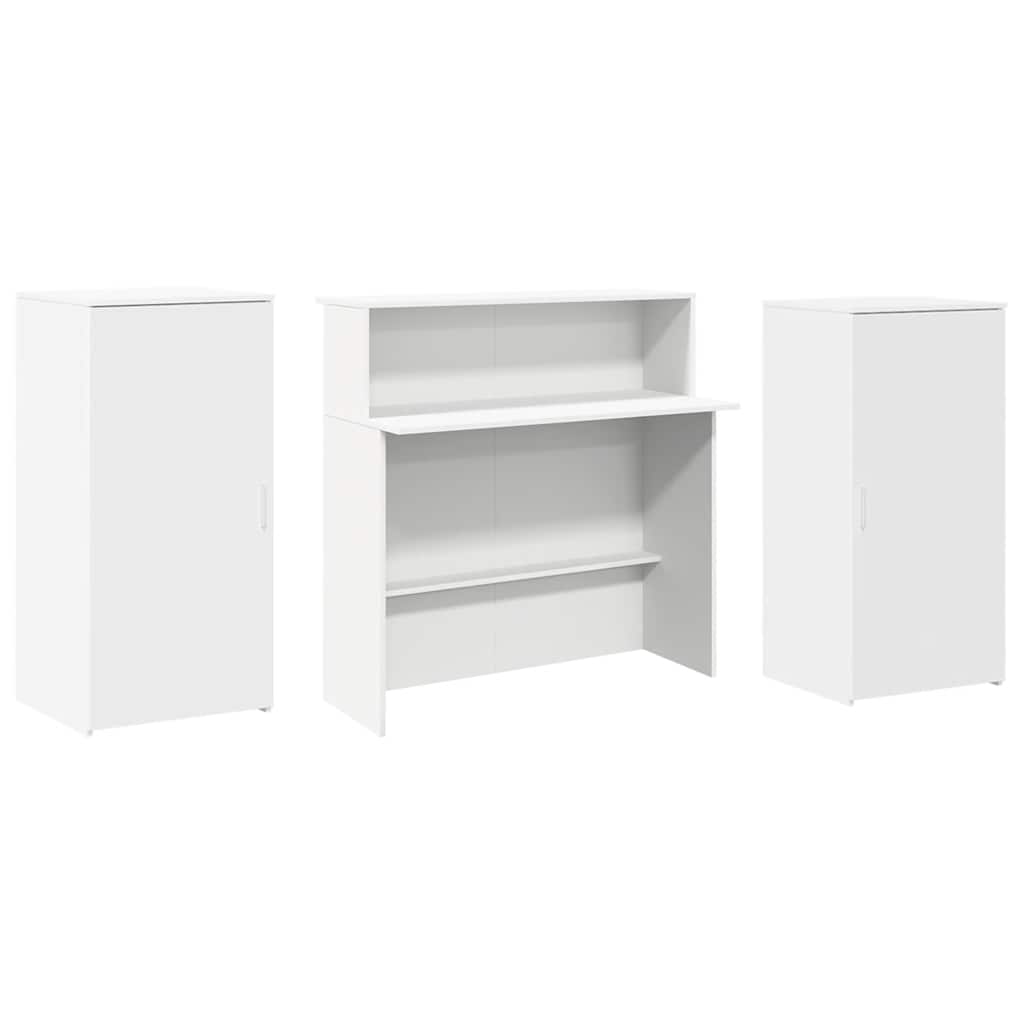 Recepcijski stol bijeli 200x50x103,5 cm od konstruiranog drva