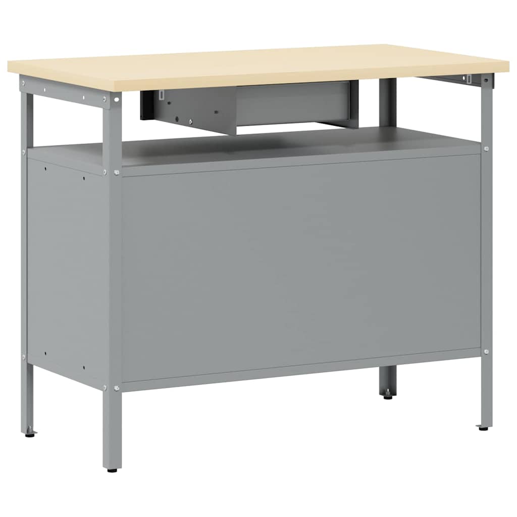 Radni stol s ladicama s policom Crna i Siva 100 x 55 x 85 cm