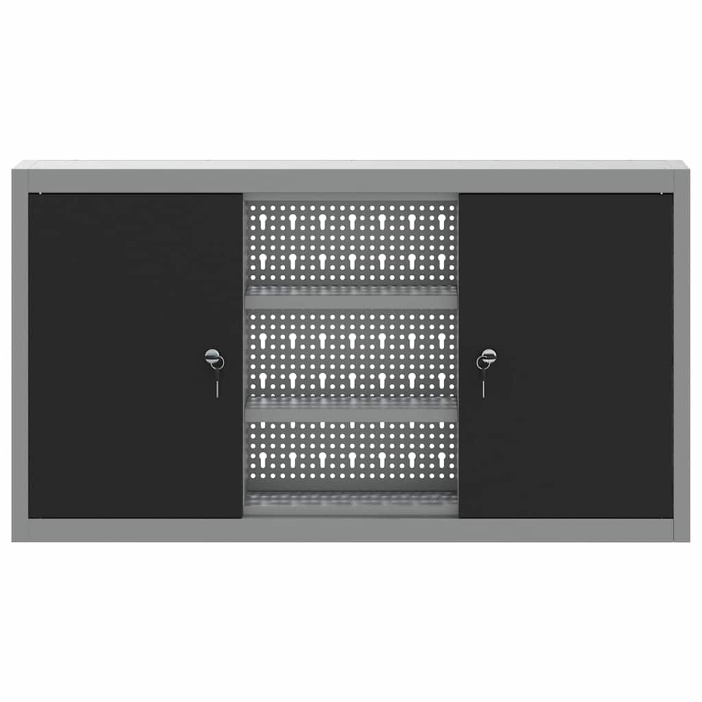 Ormar za alate s policom Crna i Siva 100 x 20 x 55 cm