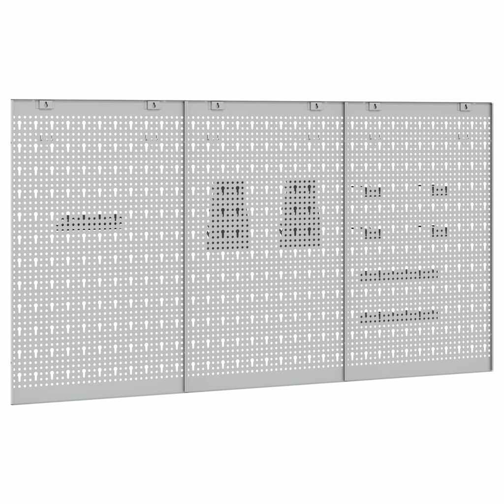 Panel za alate 3 kom. Siva 150 x 1 x 80 cm