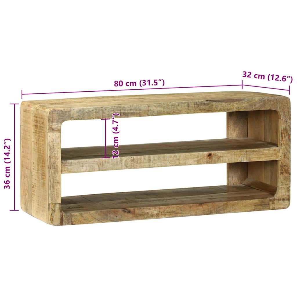 TV ormar s policom Smeđa 80 x 32 x 36 cm Čvrsto drvo manga