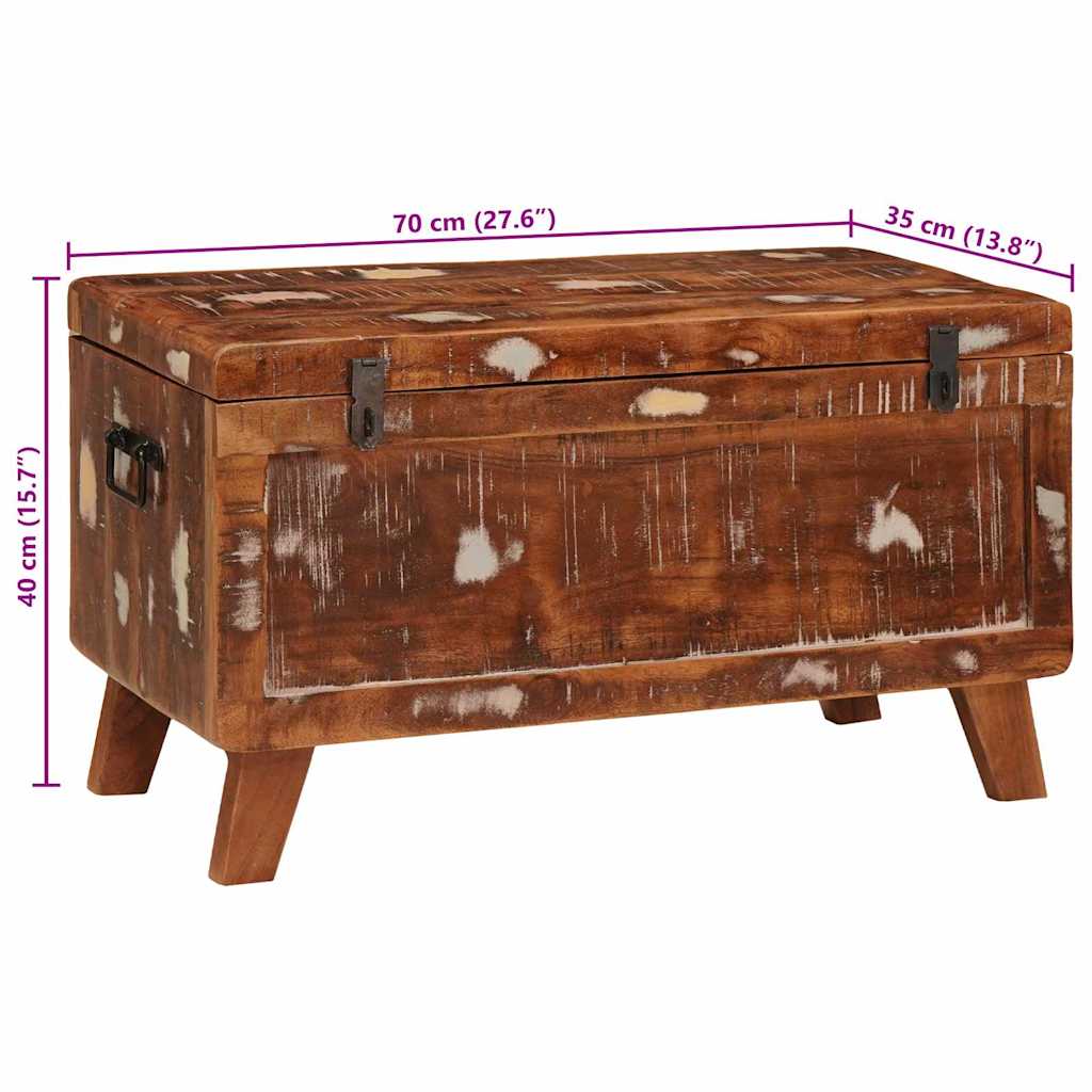 Kutija za spremanje 70 x 35 x 40 cm masivno obnovljeno drvo