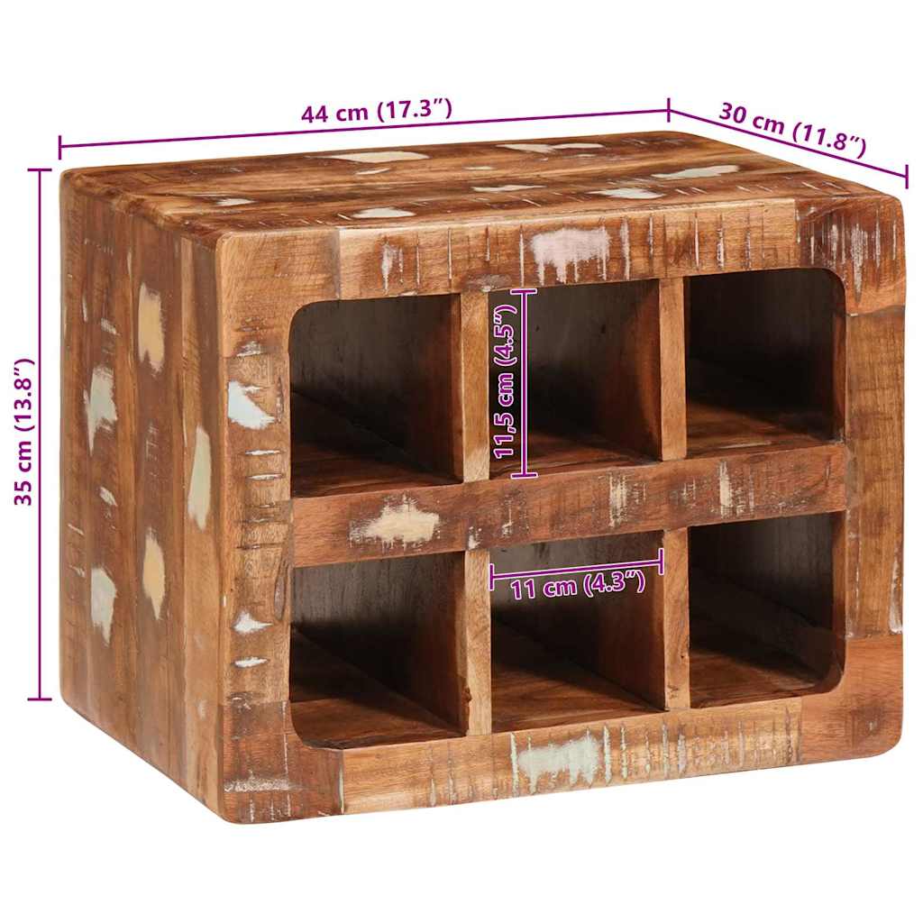 Stalak za vino Smeđa 44 x 30 x 35 cm Čvrsto drvo iz reciklaže