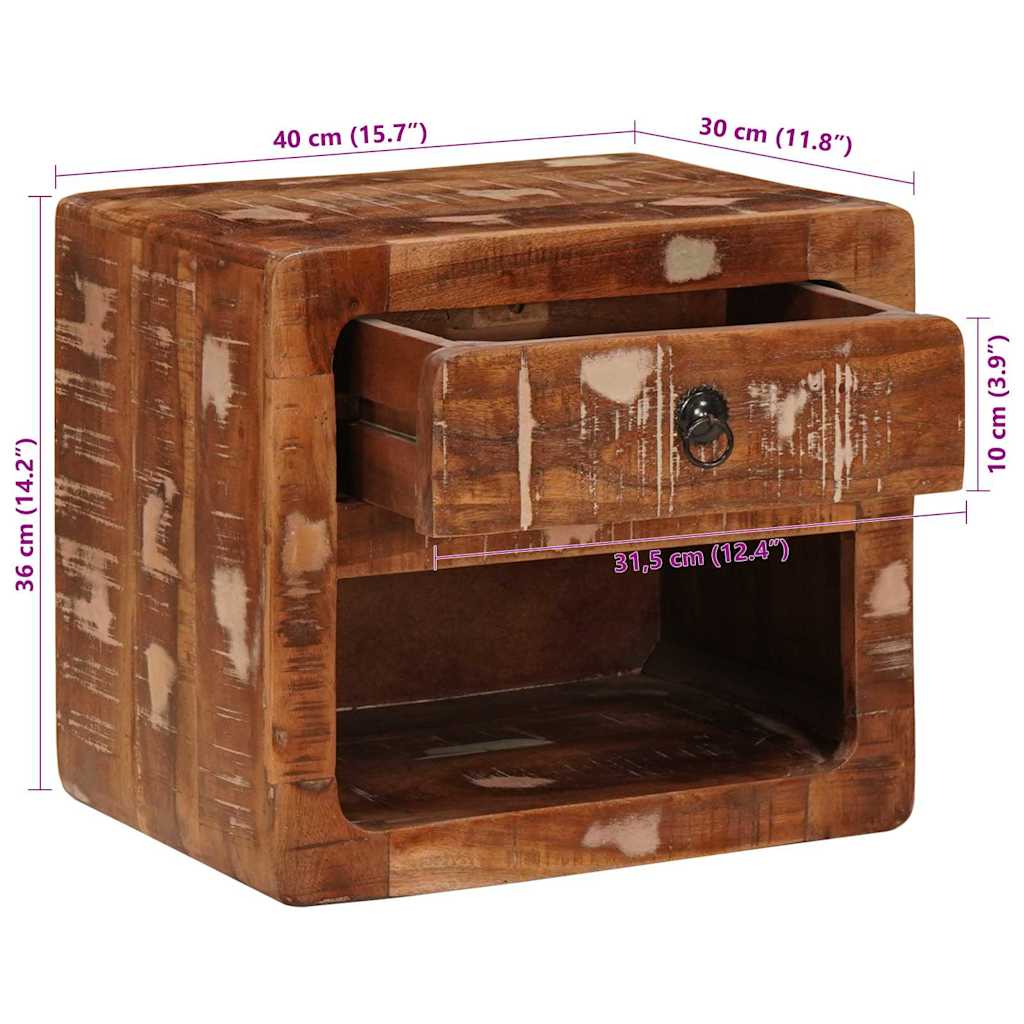 Fiksna komoda pored kreveta s ladicama Šareni 40 x 30 x 36 cm