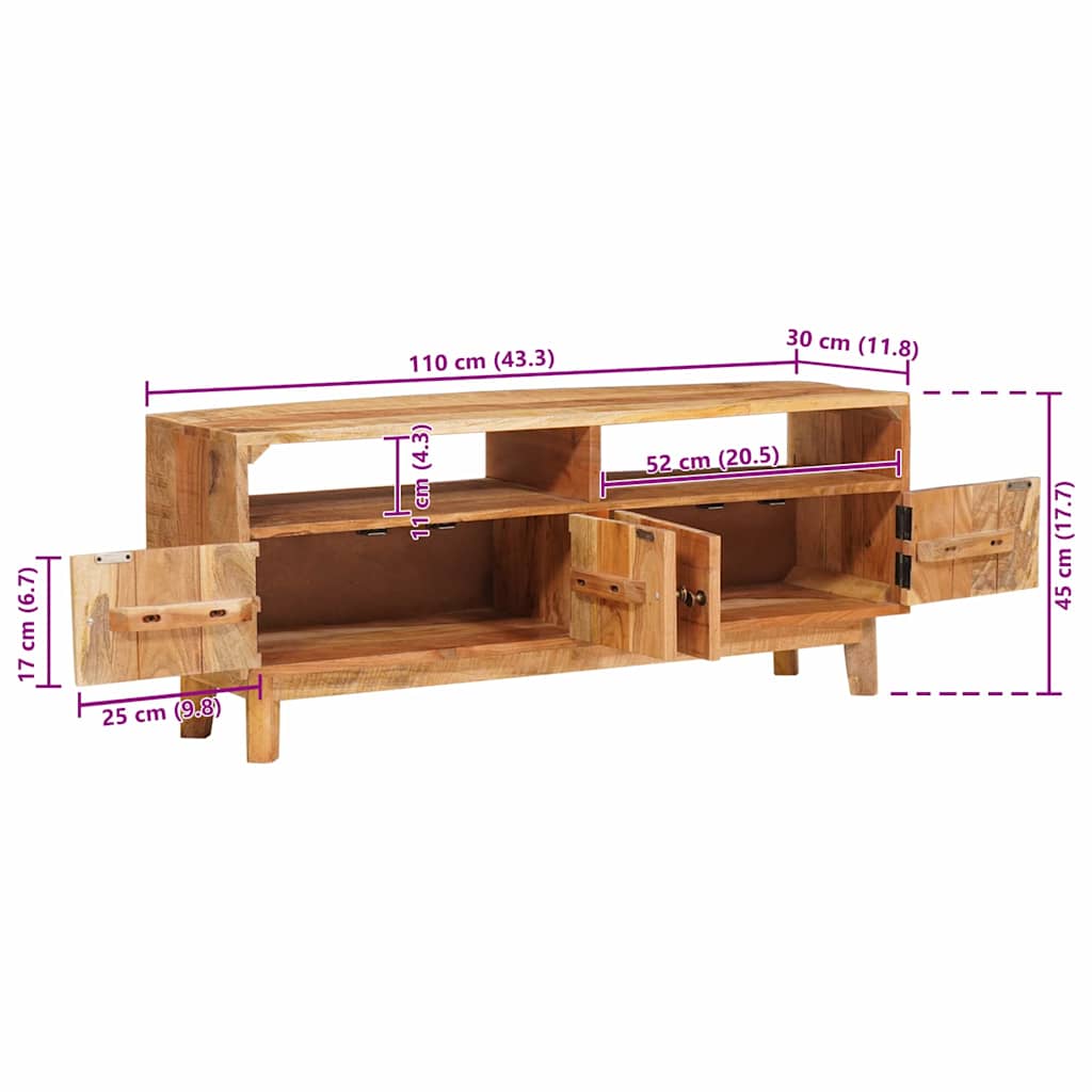 Ormari za skladištenje Smeđa 110 x 30 x 45 cm Čvrsto drvo manga