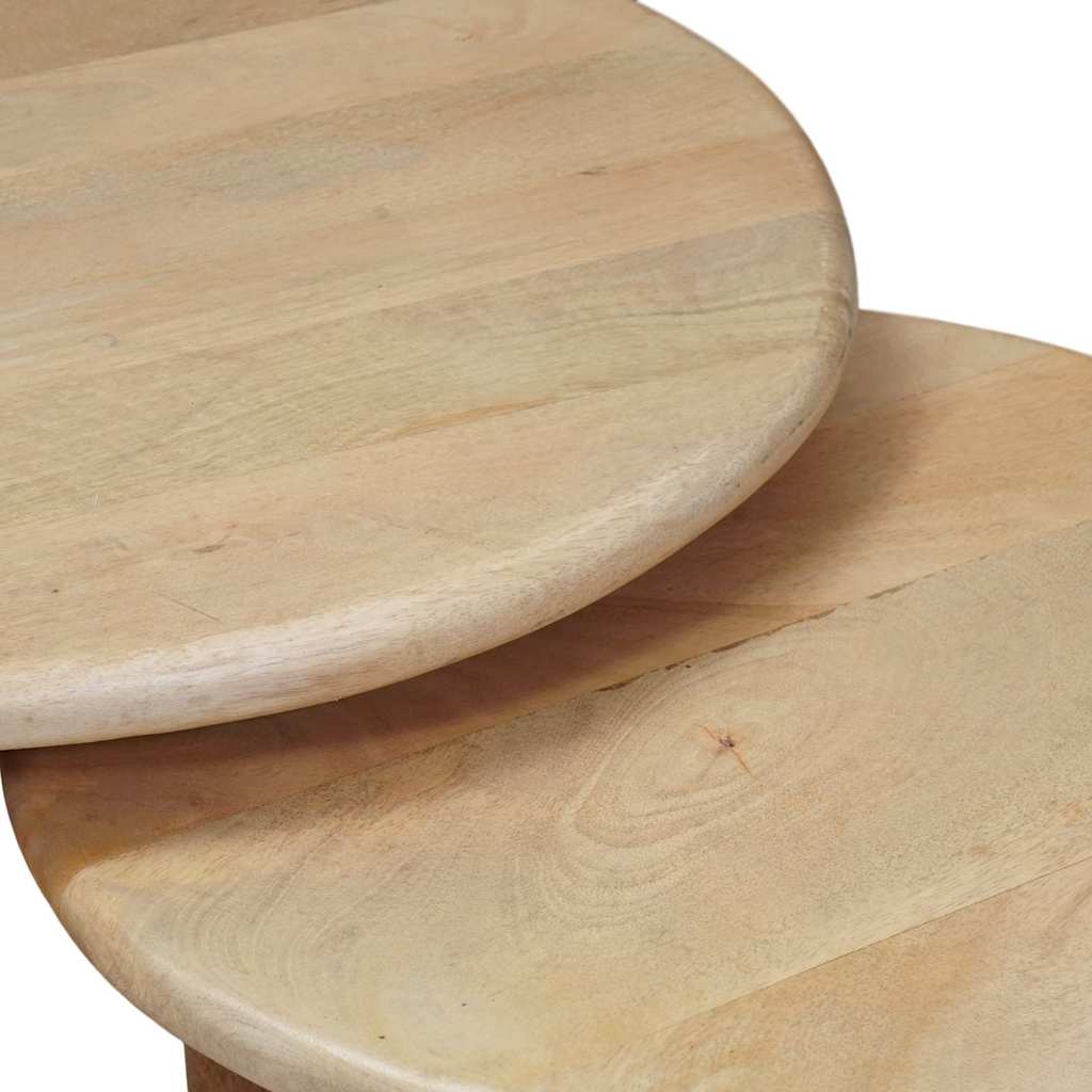 Stolovi za kavu na sklapanje 2 pcs Crna Čvrsto drvo manga