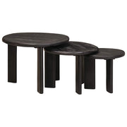 Stolovi za kavu na sklapanje 3 pcs Bijelo Čvrsto drvo manga