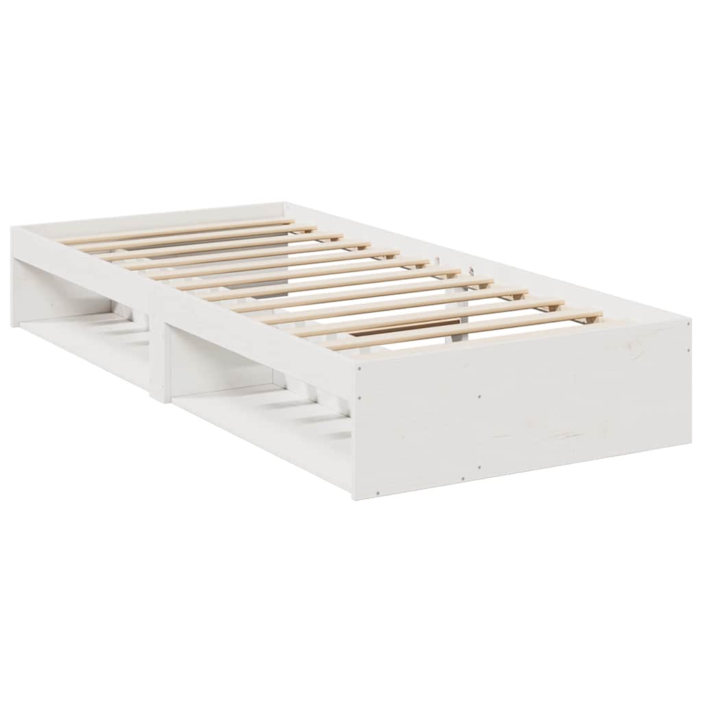 Dnevni krevet bez madraca bijeli 90 x 190 cm masivna borovina
