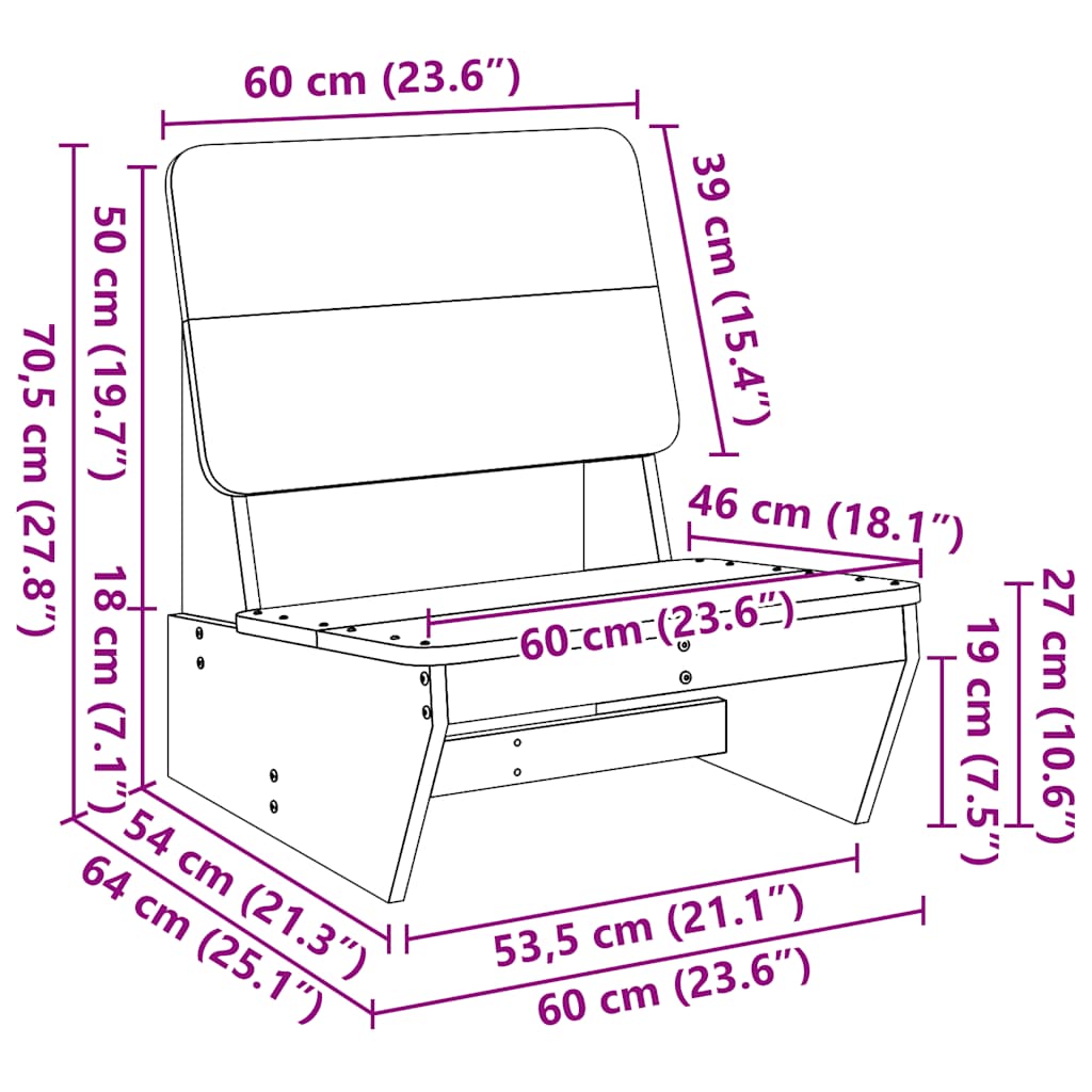 Vrtne stolice 2 kom bijele 60x64x70,5 cm masivne borovine