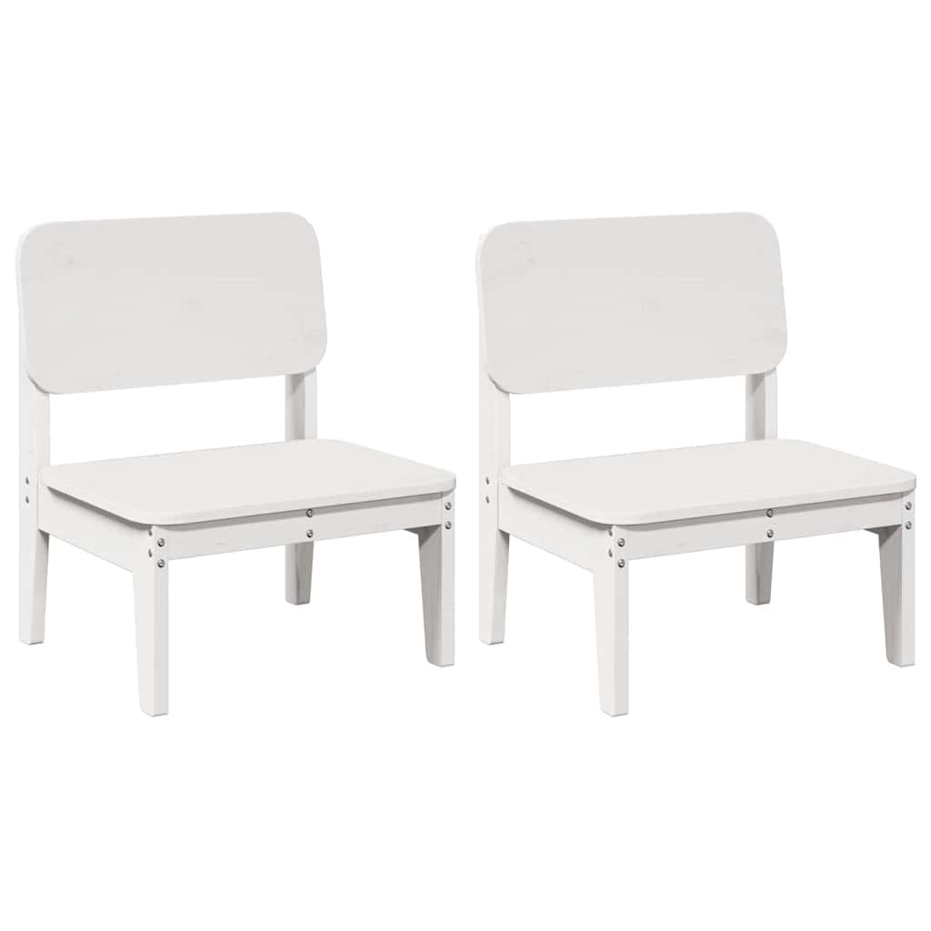 Vrtne stolice 2 kom bijele 60x52,5x72 cm od masivne borovine
