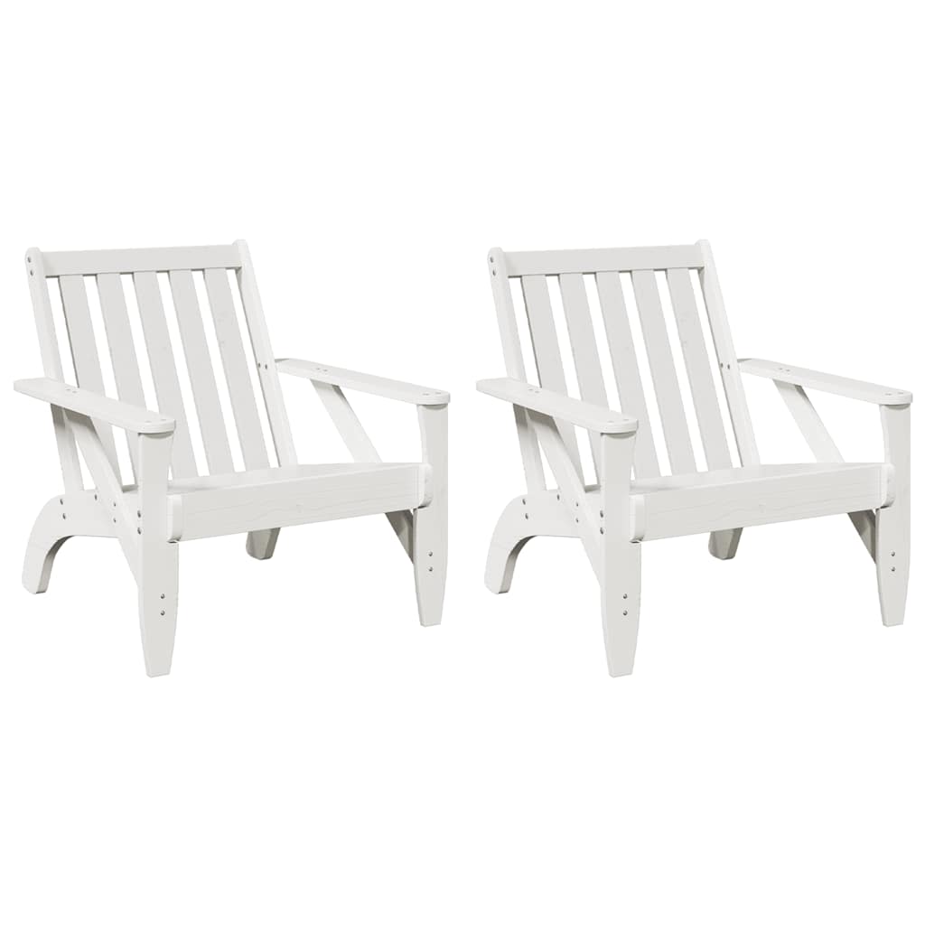 Vrtne Adirondack stolice 2 kom bijele 75x77x77 cm od borovine