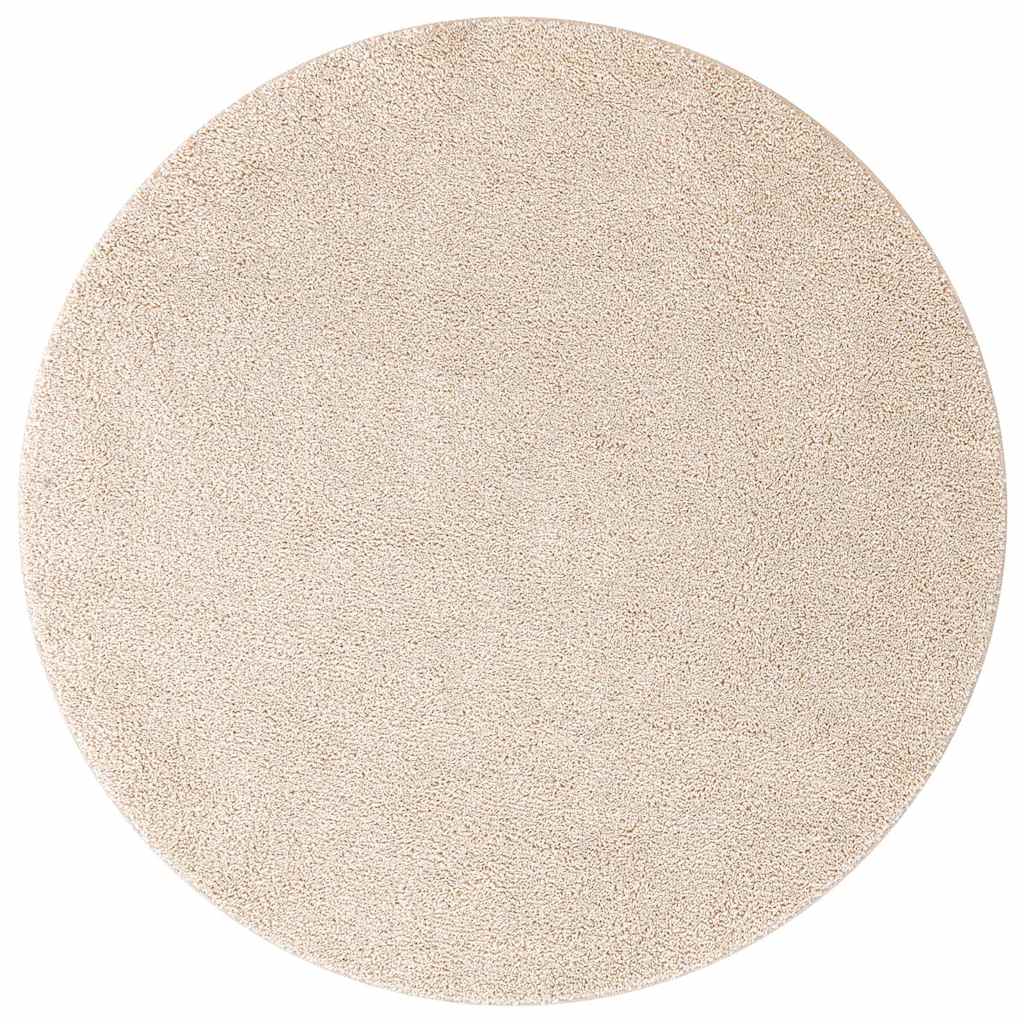 Protuklizni Shaggy Tepih Krema 120 x 120 cm PP