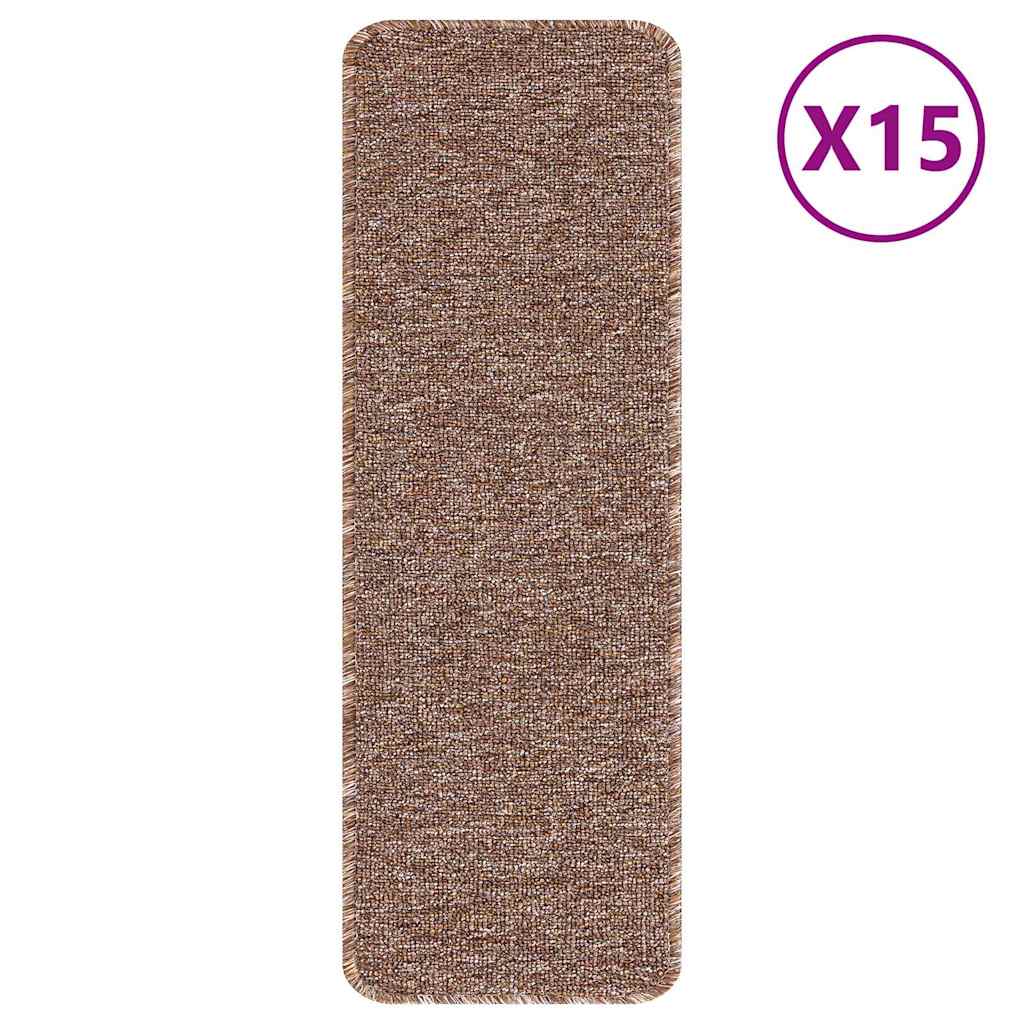 Podloge protiv klizanja za stepenice 15 pcs Smeđa 60 x 25 cm PP