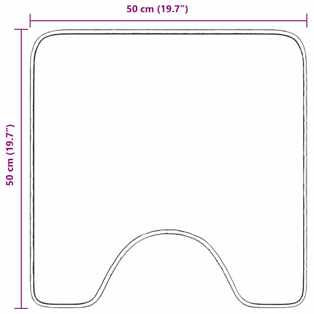 Prostirka protiv klizanja s izrezom za WC Siva 50 x 50 cm PP