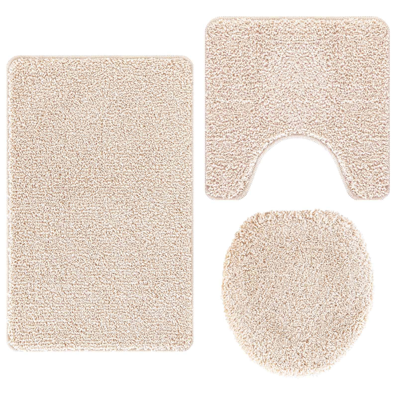 Set prostirki za kupatilo s protukliznom podlogom 3 pcs Krema