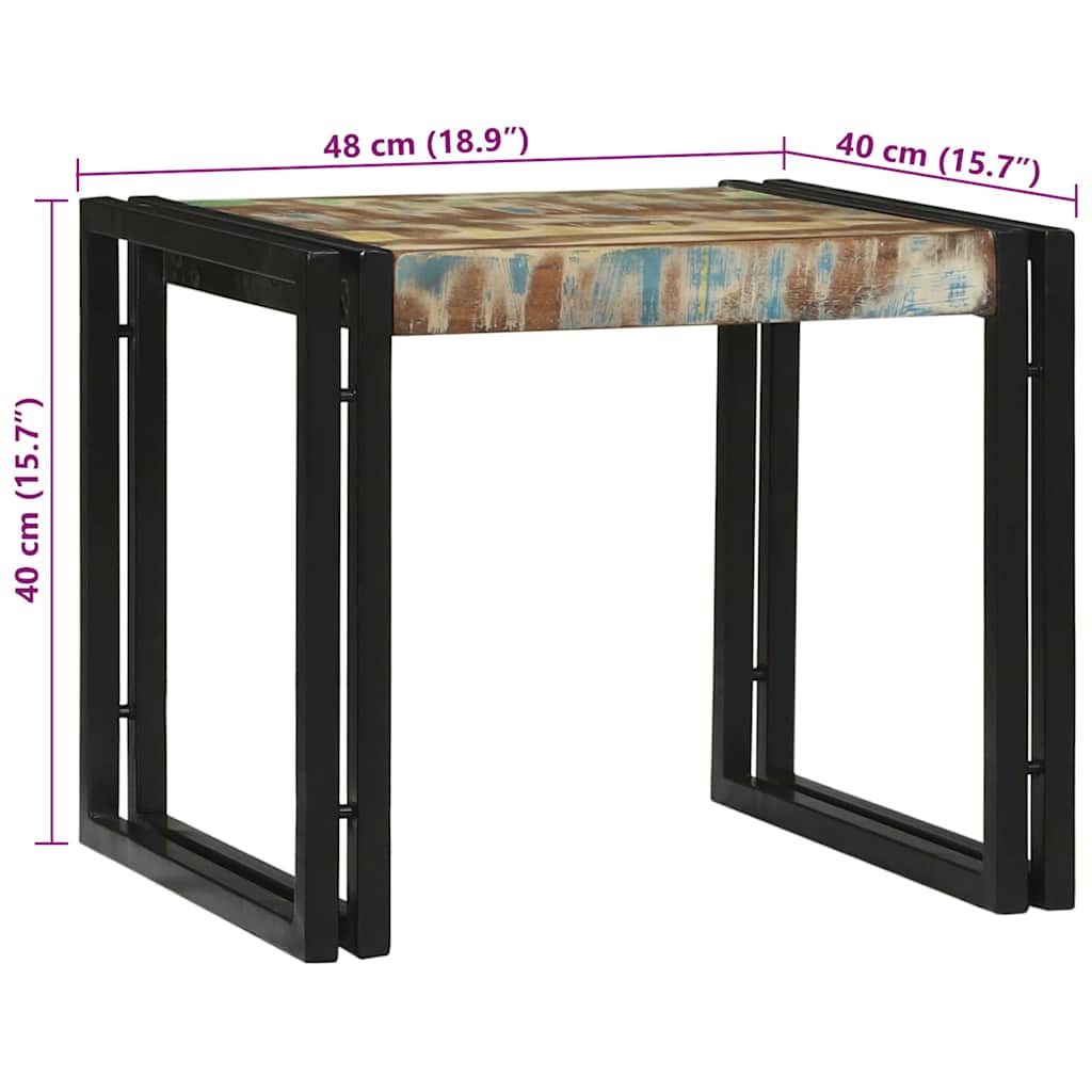 Kava Stol 2 pcs Šareni 48 x 40 x 40 cm Čvrsto drvo iz reciklaže