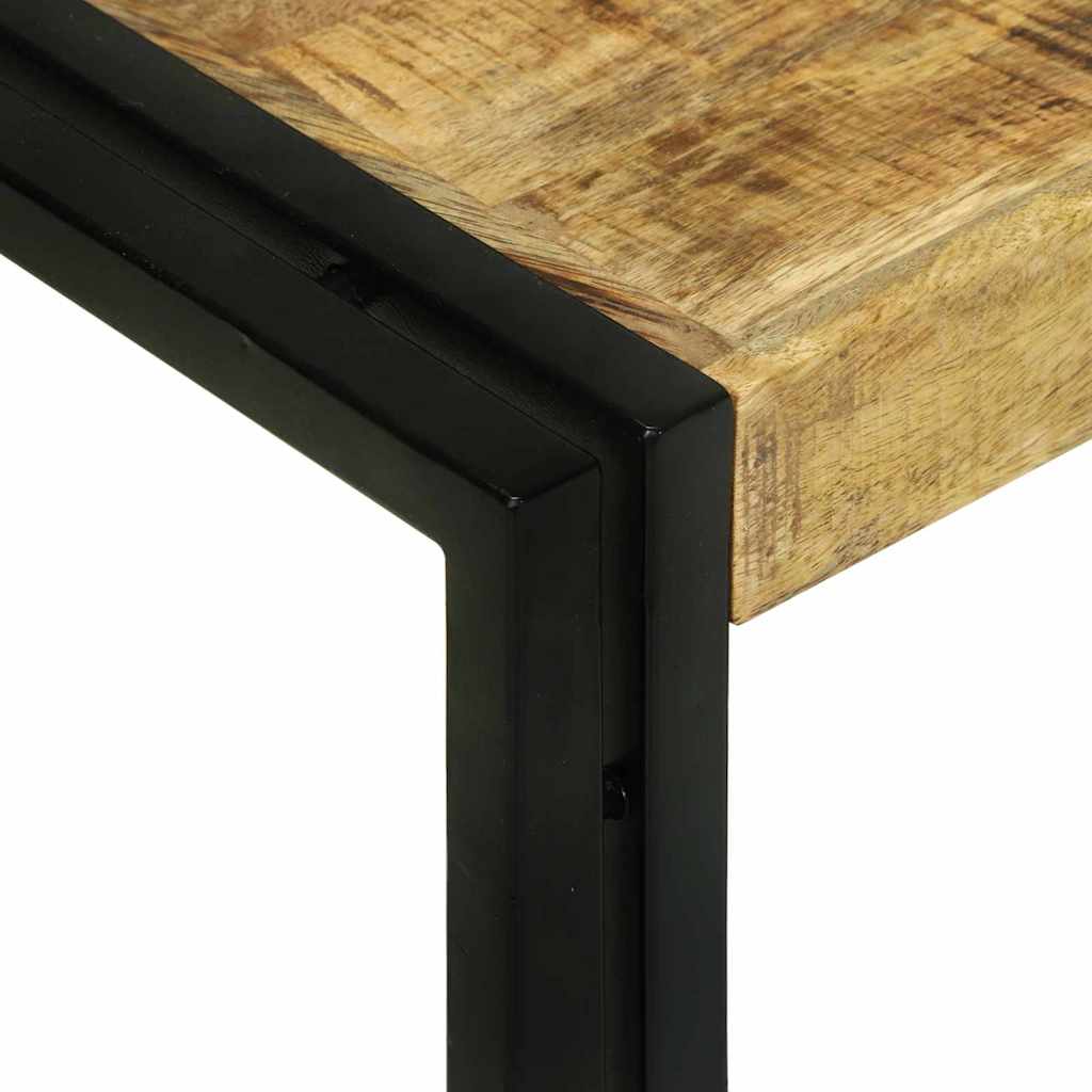 Stol za slaganje 3 pcs Smeđa i crna Čvrsto drvo manga i metal