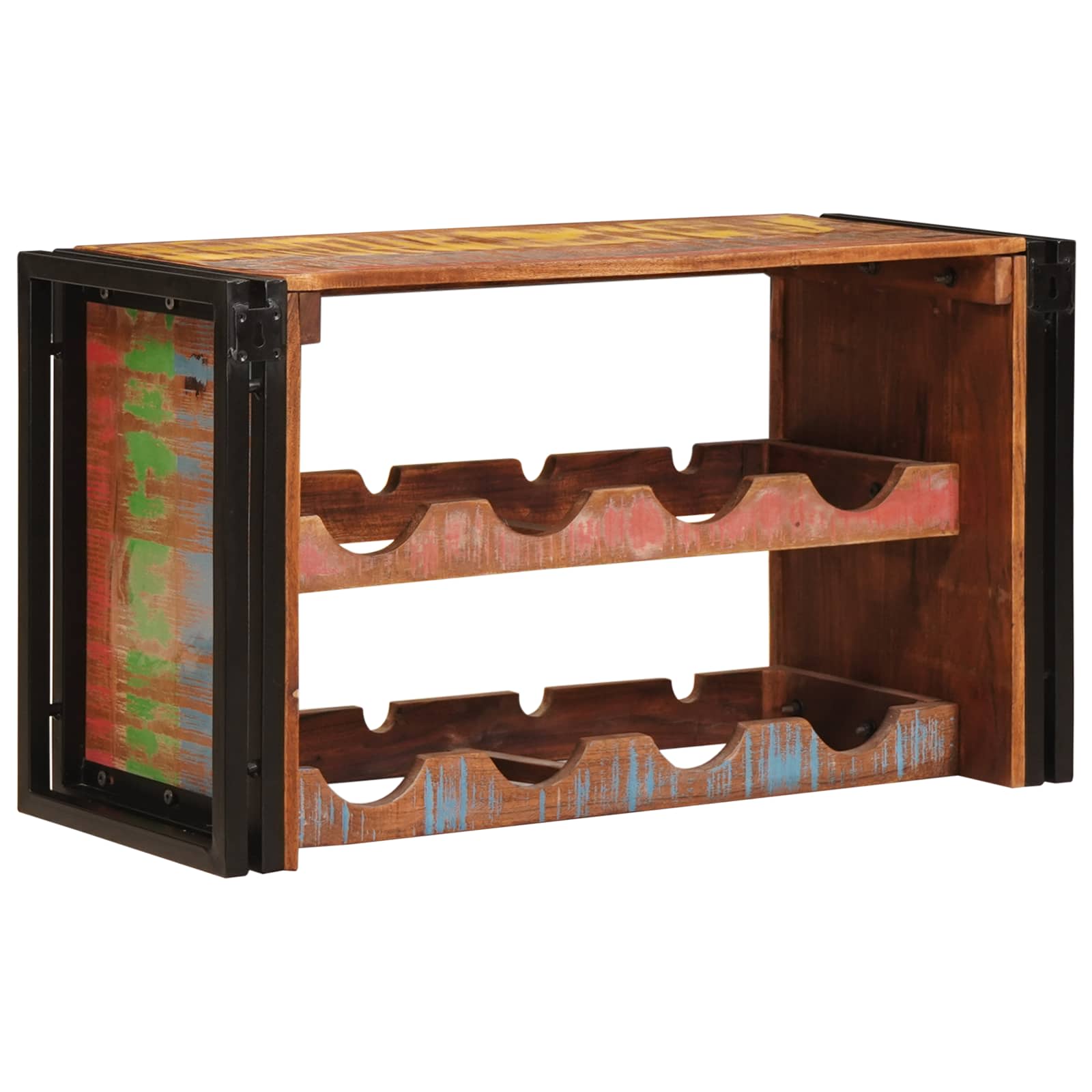 Stalak za vino Smeđa 80 x 45 x 33 cm Čvrsto reciklirano drvo
