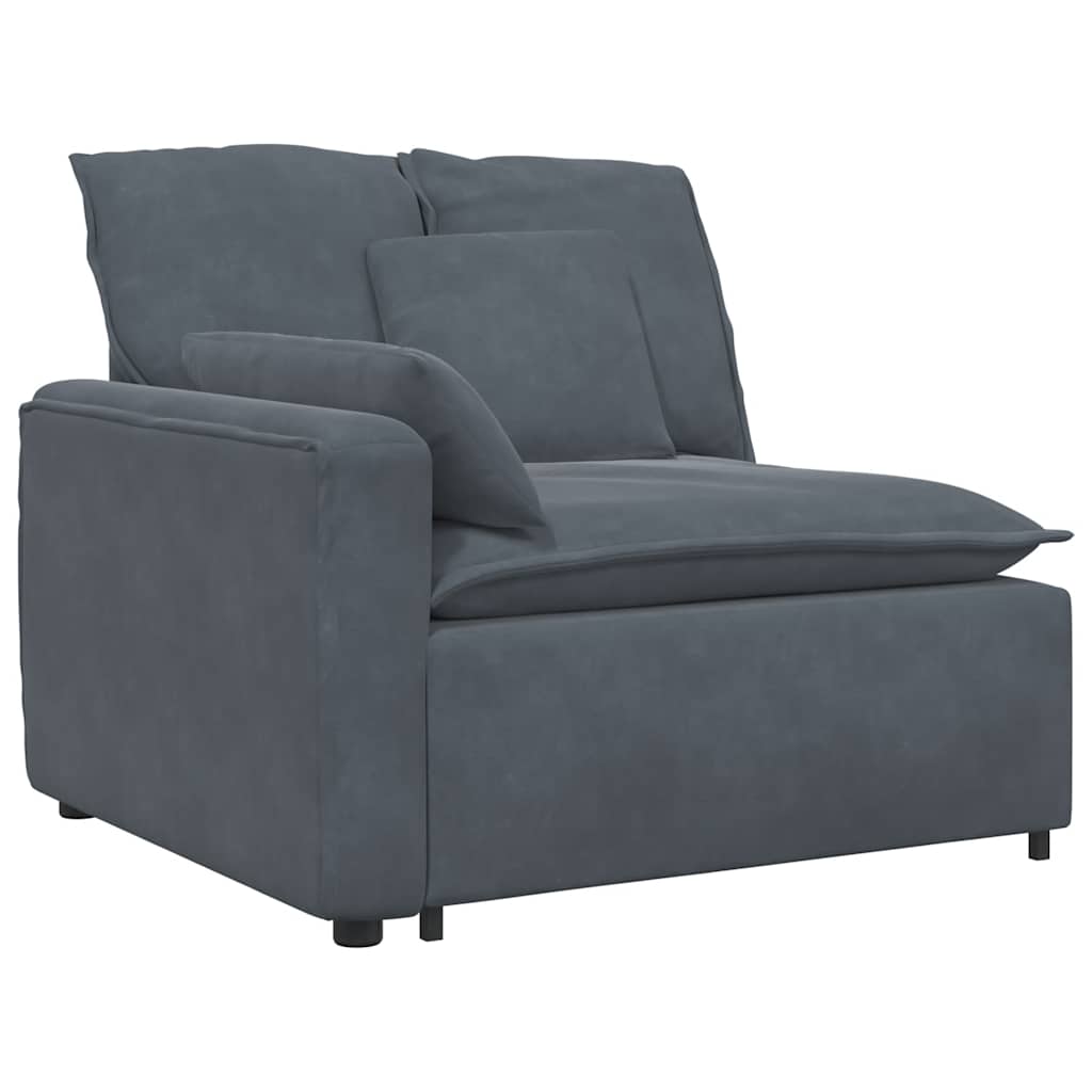 Modularna sofa s podnožjem i jastucima tamno siva