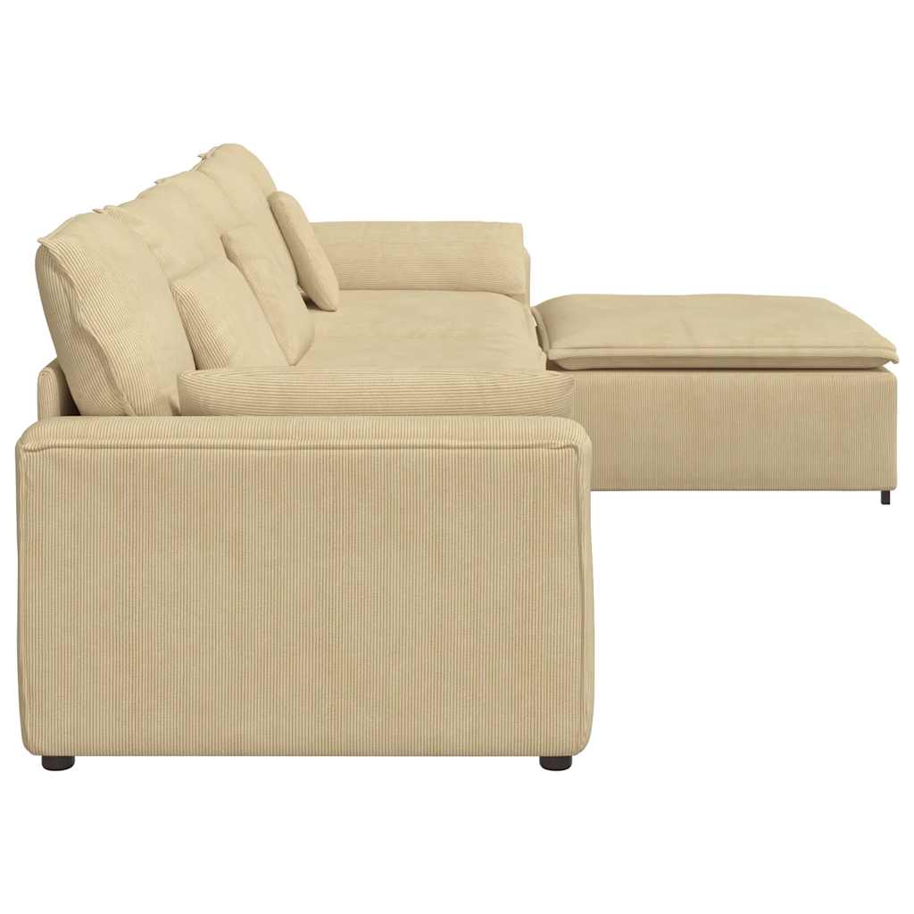Modularna sofa s tabureom i jastucima, sivo-zelena