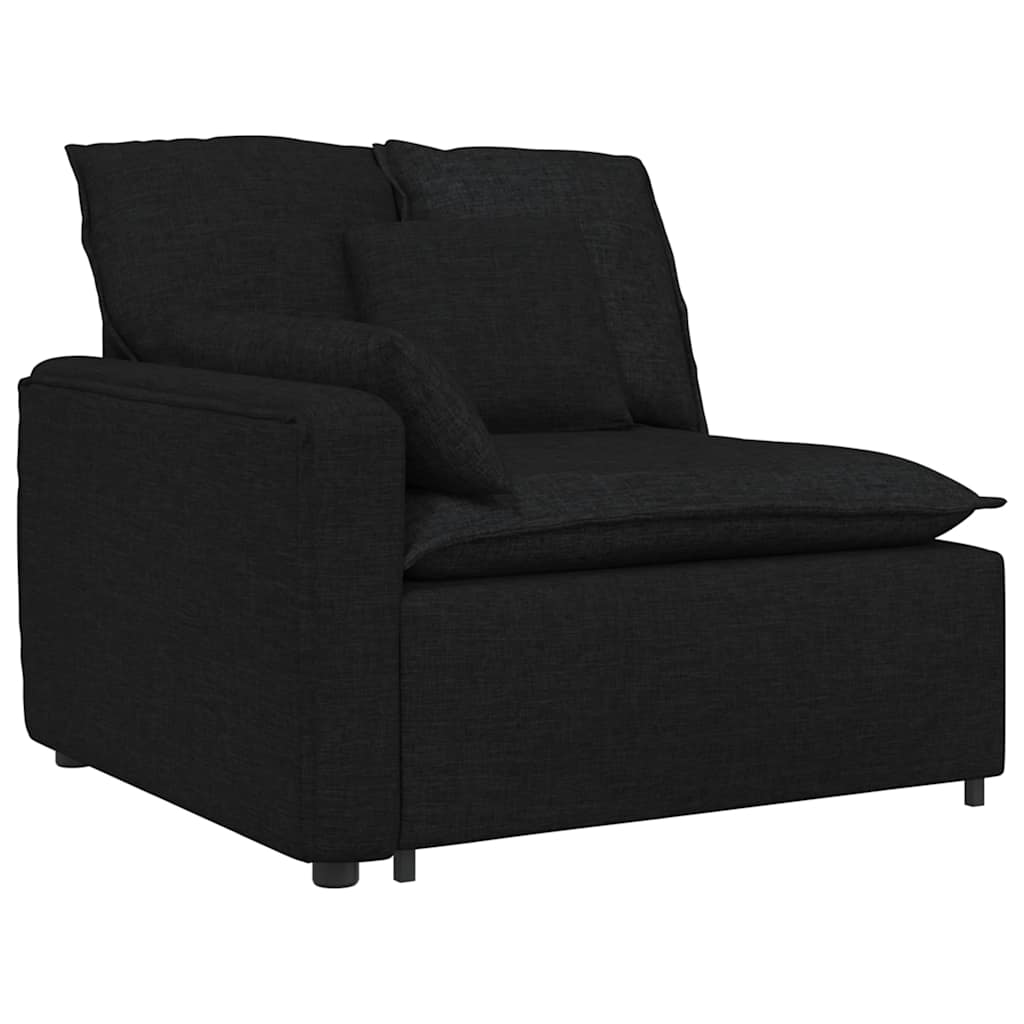 Modularna sofa s jastucima crna