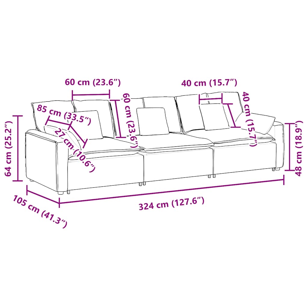 Modularna sofa s jastucima boje taupe