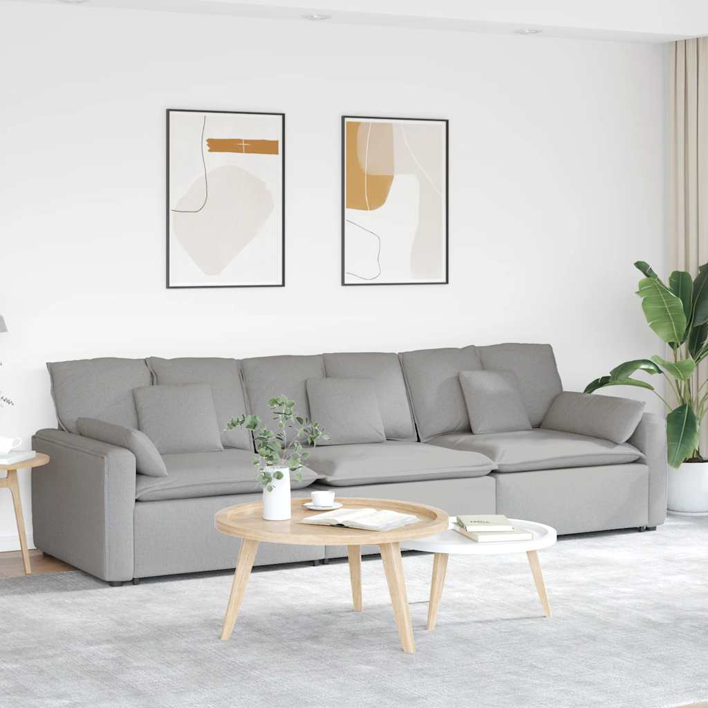Modularna sofa s jastucima, sive boje