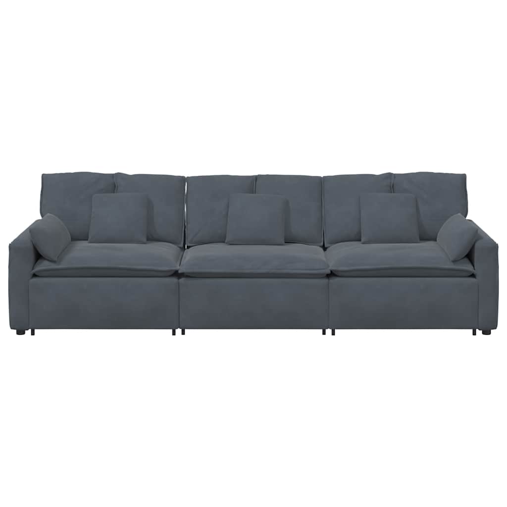 Modularna sofa s jastucima tamno siva