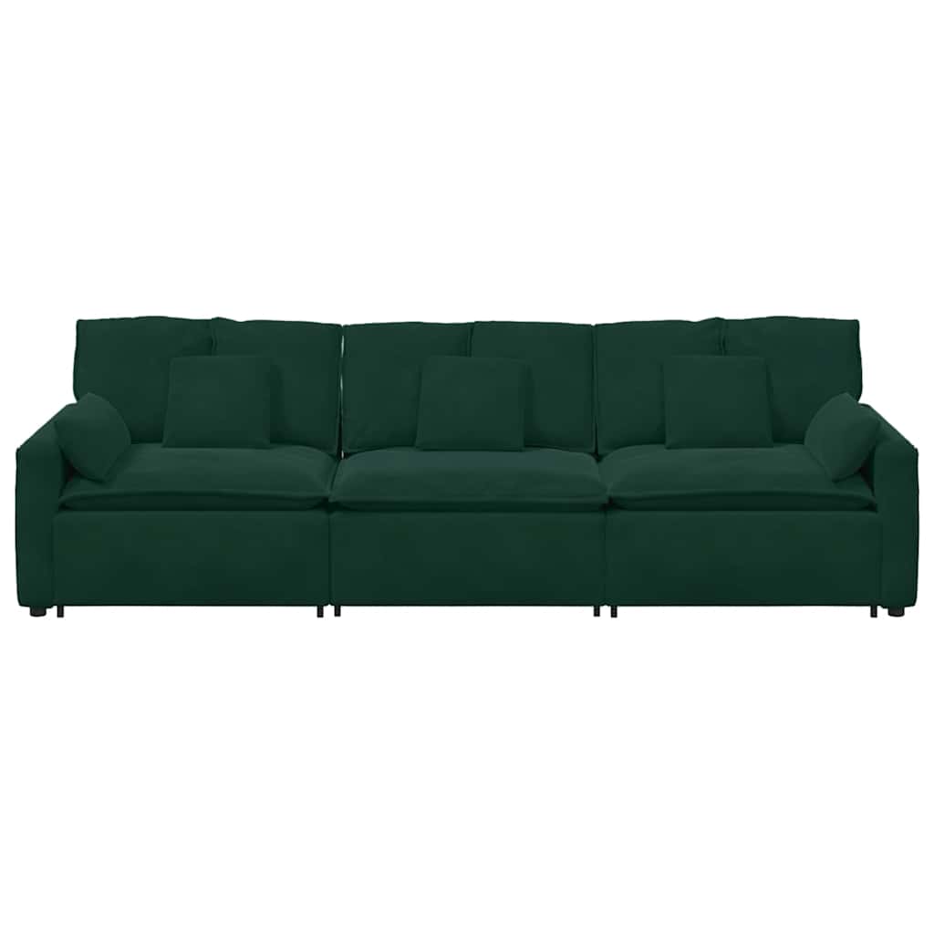 Modularna sofa s jastucima tamnozelena