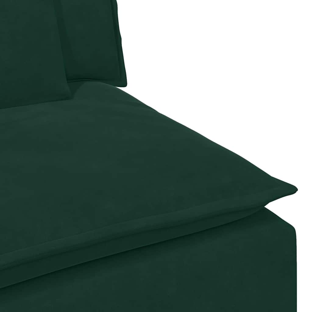 Modularna sofa s jastucima tamnozelena