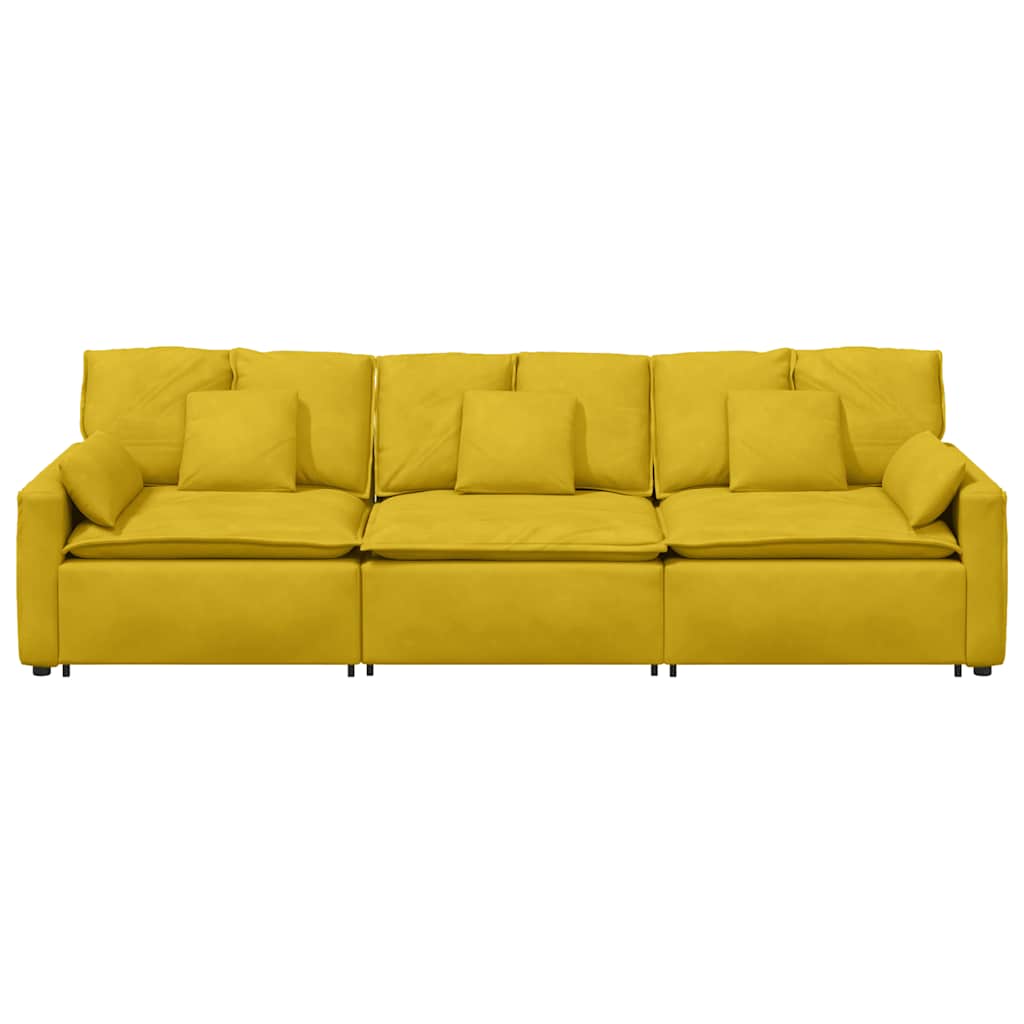 Modularna sofa s jastucima žuta
