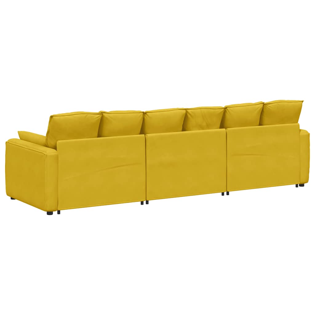 Modularna sofa s jastucima žuta
