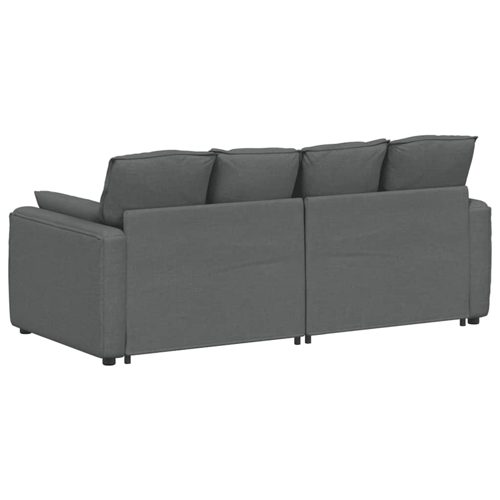 Modularna sofa s jastucima tamno siva