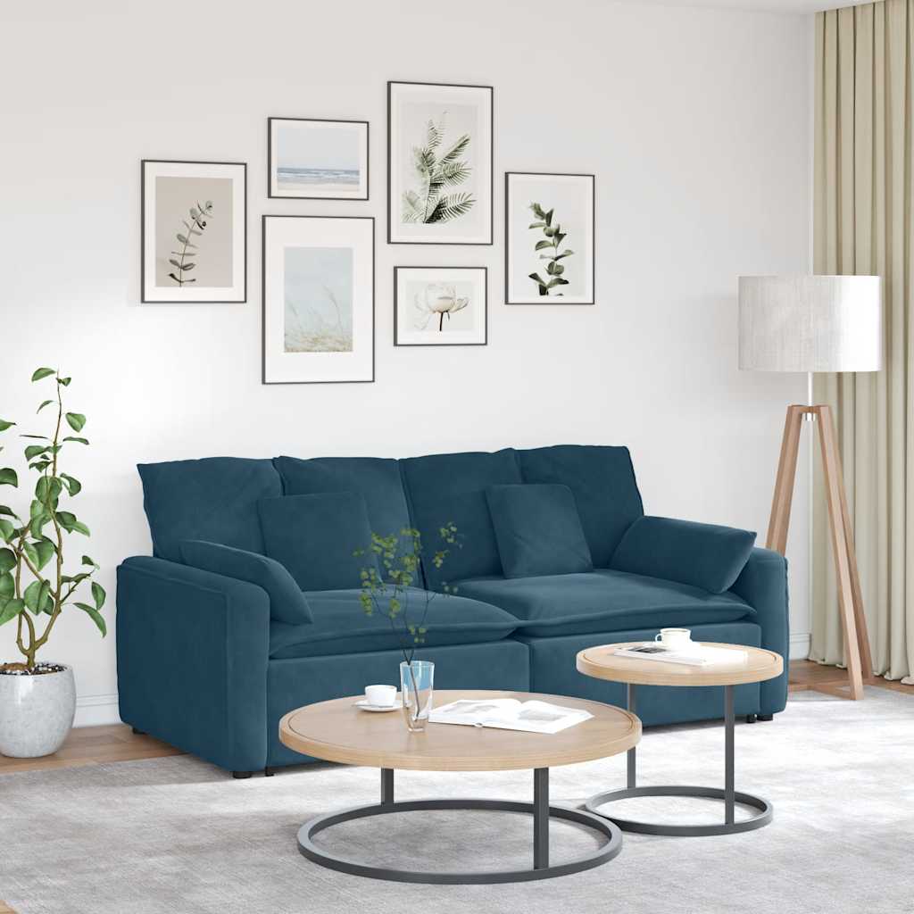 Modularna sofa s jastucima plava