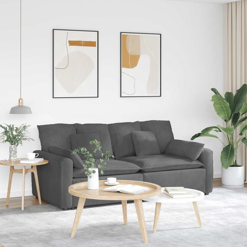 Modularna sofa s jastucima tamno siva