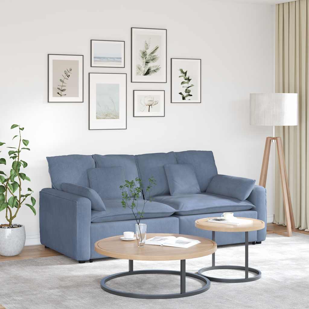 Modularna sofa s jastucima plava