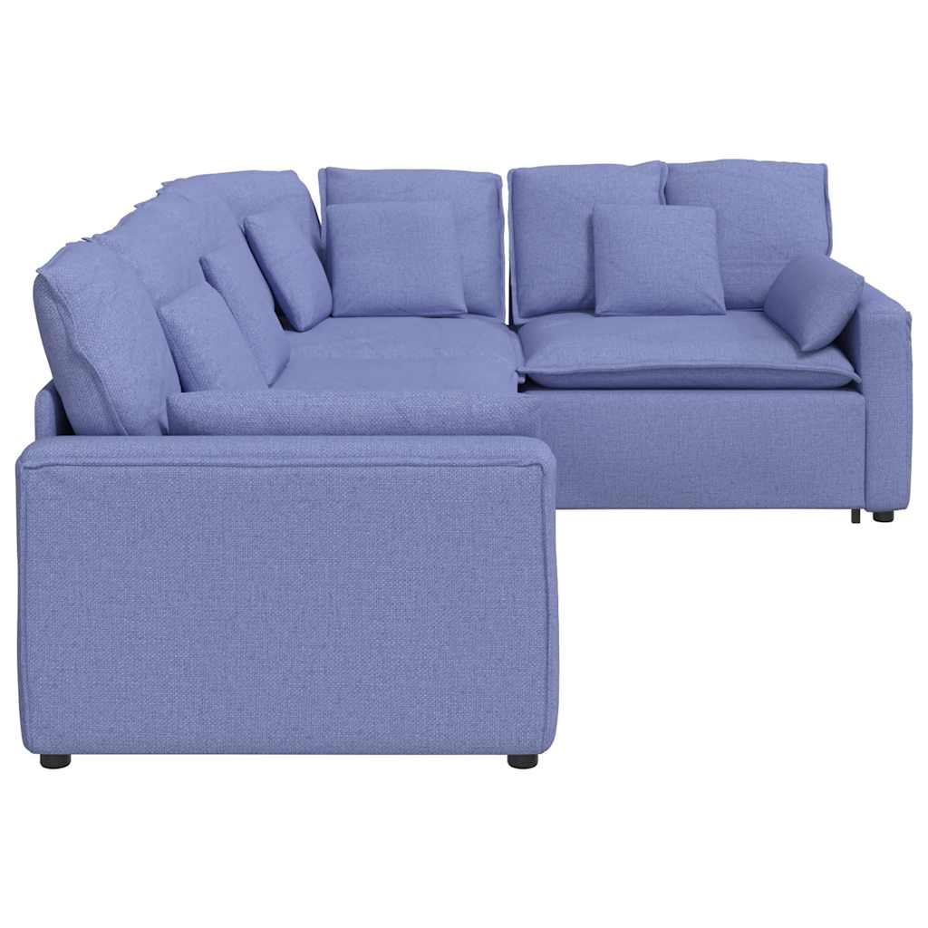 Modularna sofa s jastucima, tkanina, traperice, plava