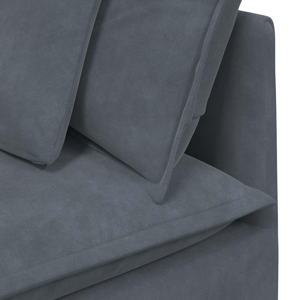Modularna sofa s jastucima, baršunasta, tamno siva